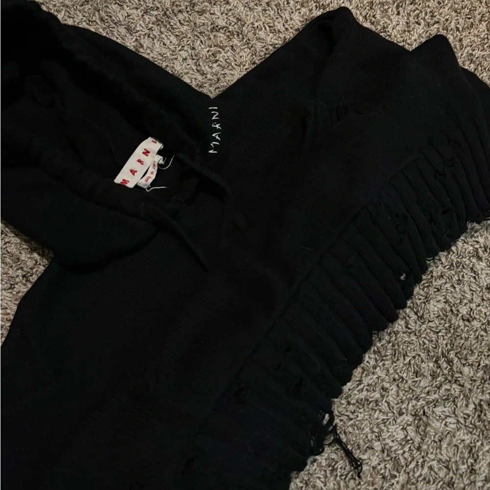 Marni Black Textured Hoodie - Picture 2 of 4